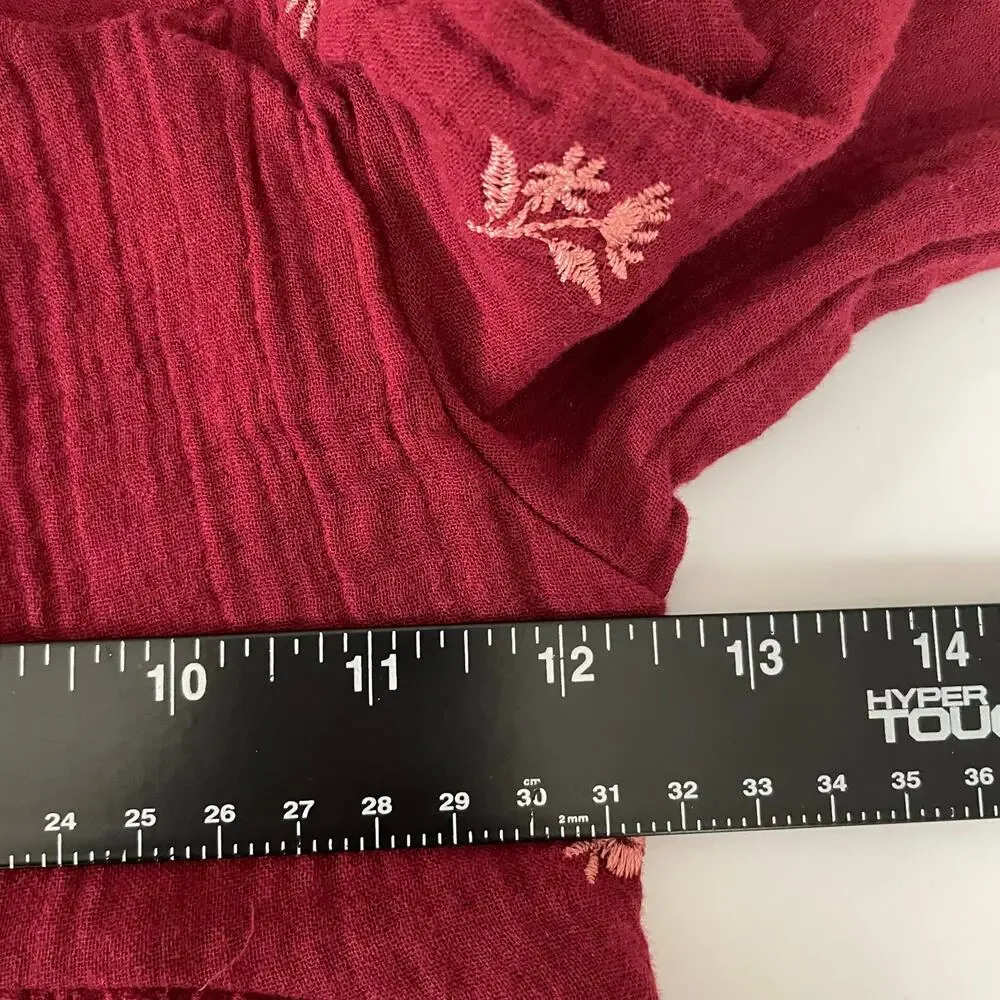 Cat & Jack Toddler 5T Burgundy Dress Long Sleeve Floral Design Holiday Dress